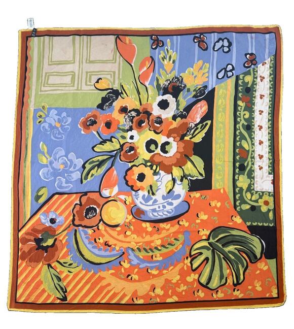 Nordstrom Accessories - Nordstrom 100% Silk Scarf Made Italy Floral Still Life Square 33” Art Print